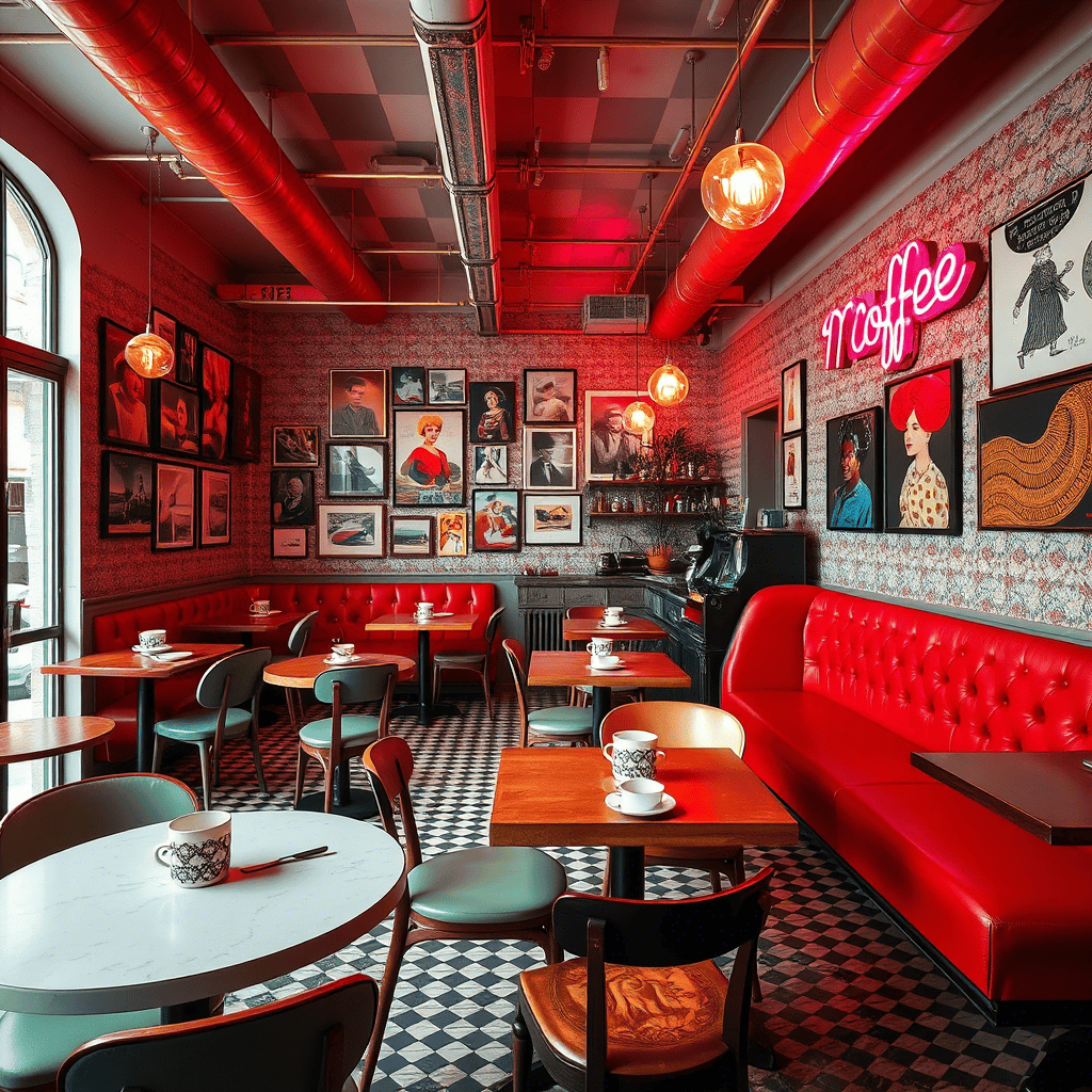 эклектичный стиль в интерьере кофейни