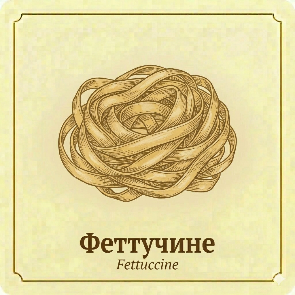 Феттучине - широкая яичная паста лентой
