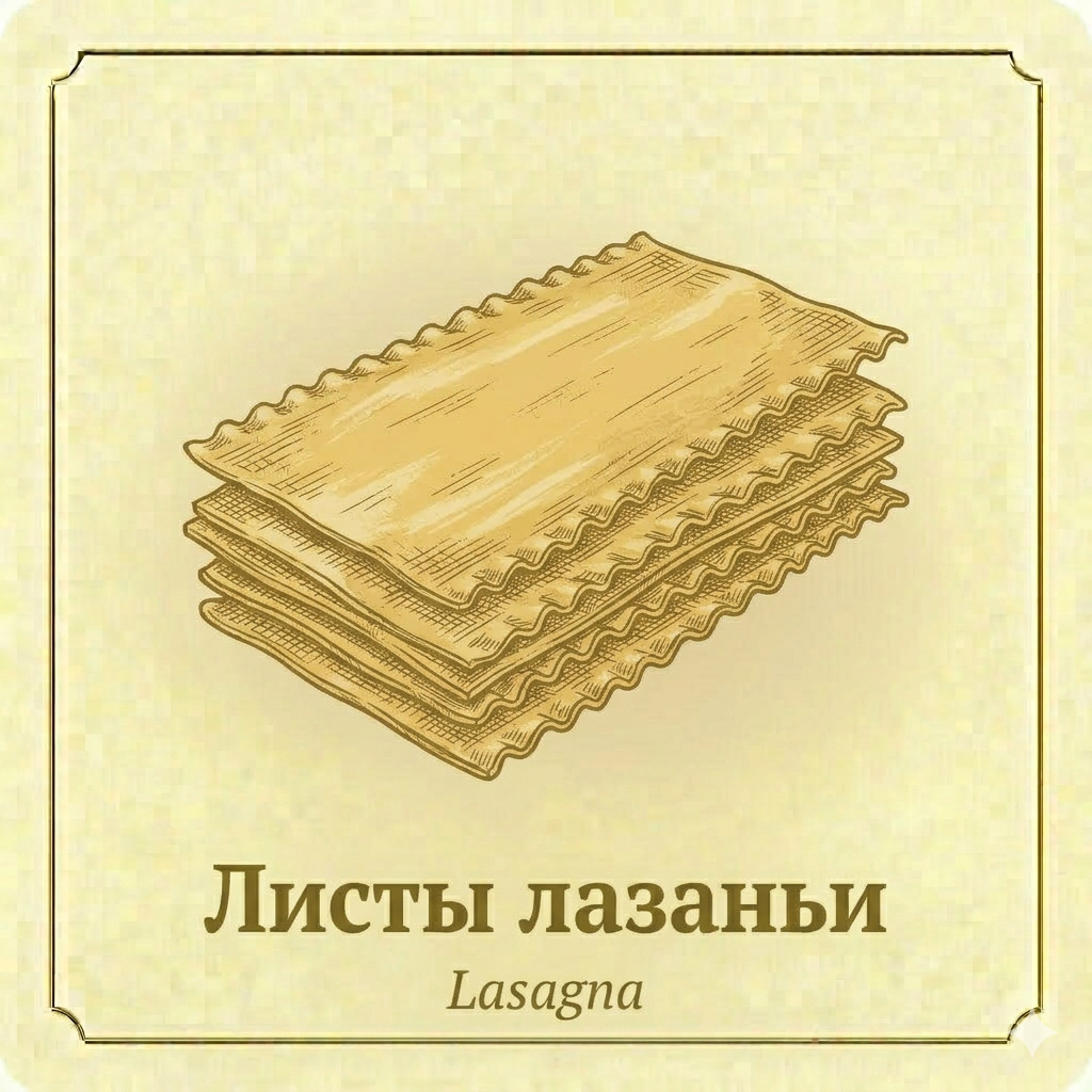 Листы лазаньи - широкая плоская паста