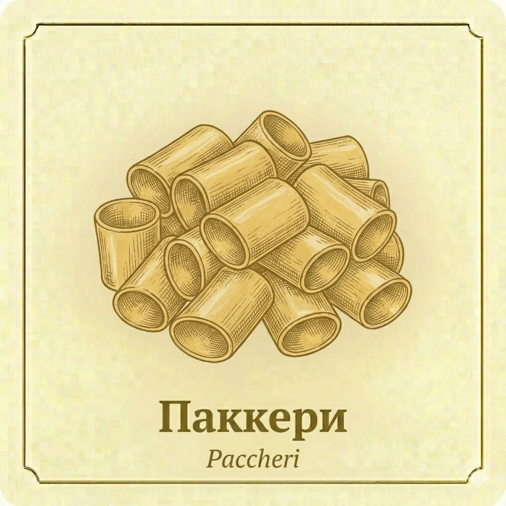 Паккери - крупные полые трубочки пасты