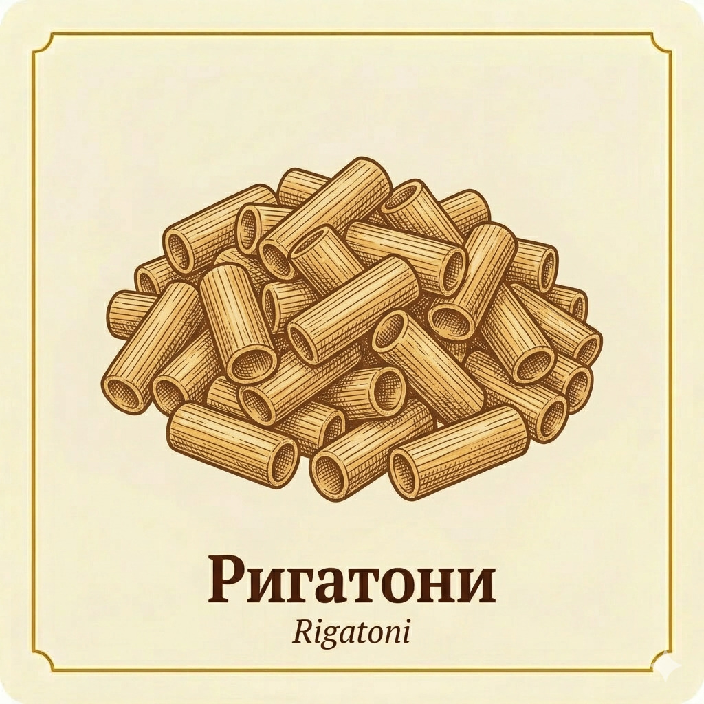 Ригатони - рифлёные трубочки пасты