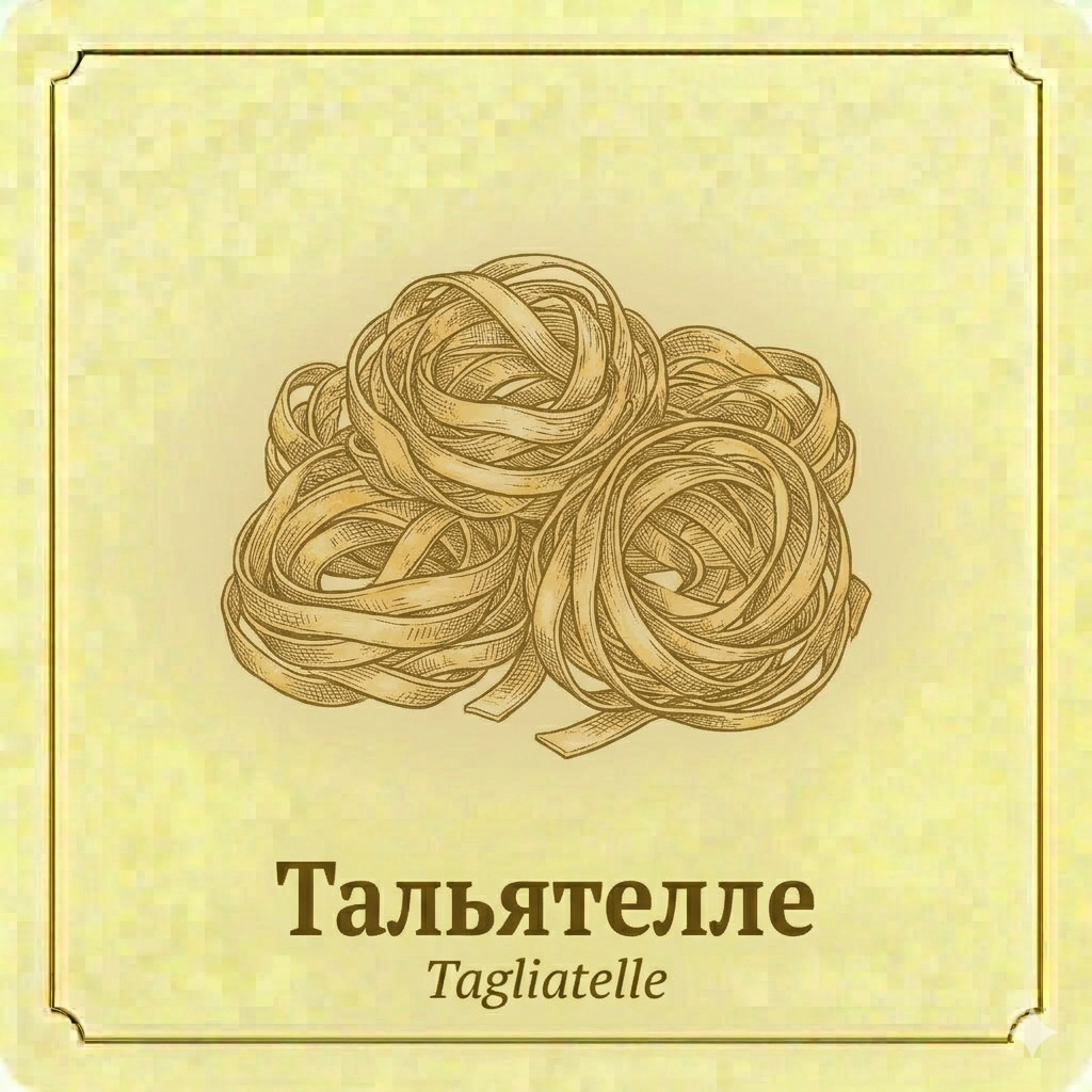 Тальятелле - длинная плоская паста лентой