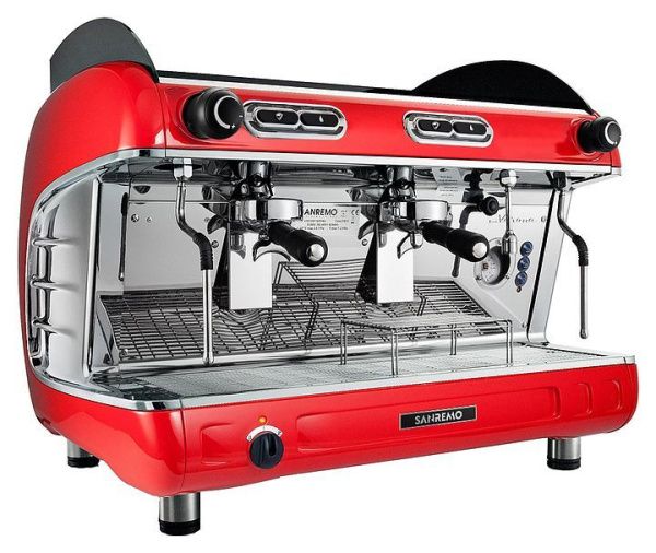 Кофемашина Sanremo Verona SAP 2 высокие группы красная
