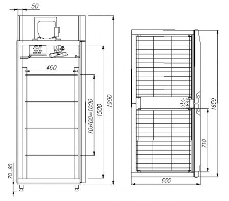 Шкаф холодильный Полюс R1120 Сarboma INOX