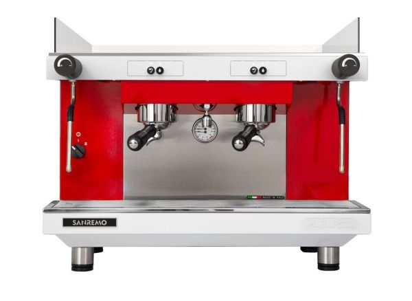 Кофемашина Sanremo Zoe SAP 2 высокие группы бело/красная