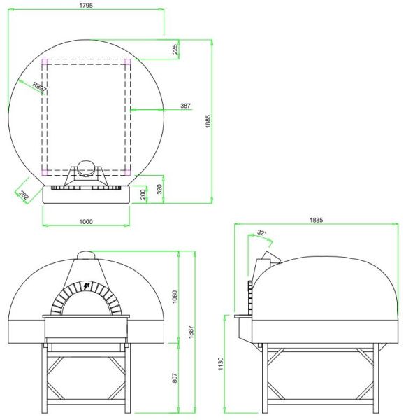 Печь для пиццы подовая газовая Valoriani 140 Verace-G