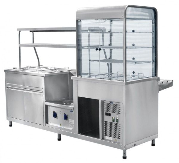 Прилавок-витрина холодильный мармитный универсальный ПВХМ-70КМУ нержавейка