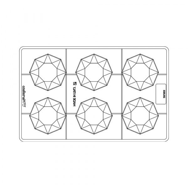 Форма для шоколада 3D Martellato 20U503 Base 68x68мм h5,5мм 6 ячеек
