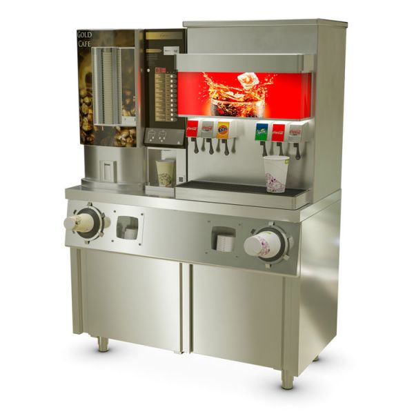 Стол-тумба с диспенсерами для стаканов Атеси СТД-2/1200-2 купе