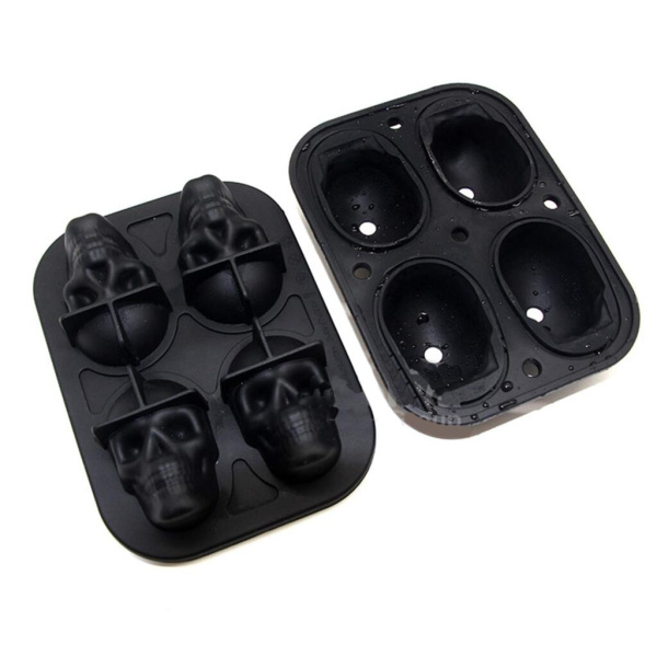 Форма для льда Череп Barbossa Icmd0019-Bla Skull 4 ячейки 6.5*4.5см силикон