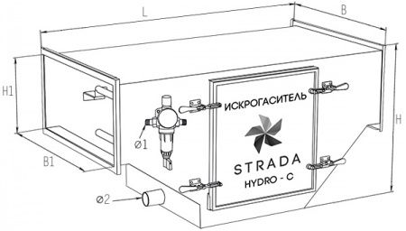 Искрогаситель STRADA HYDRO C (2000 м3/час)