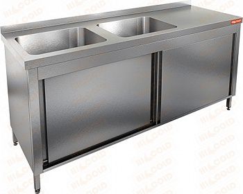 Ванна моечная Hicold НСЗК2М-17/6БЛ закрытая с дверцами-купе