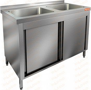 Ванна моечная Hicold НСЗК2М-11/7Б закрытая с дверцами-купе