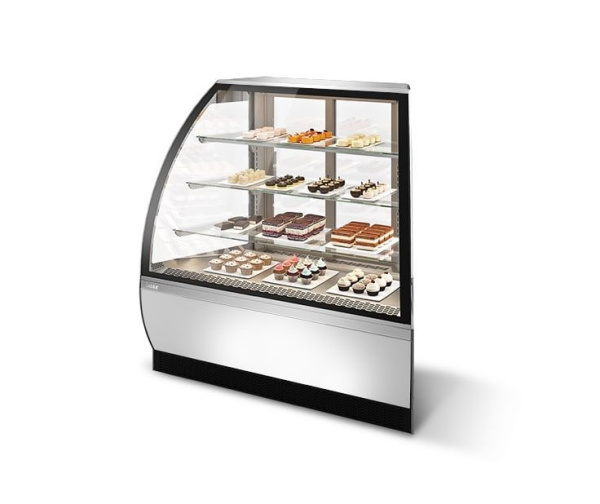 Витрина кондитерская Chilz Vete Lux AN белый глянец/шлифованная нержавейка