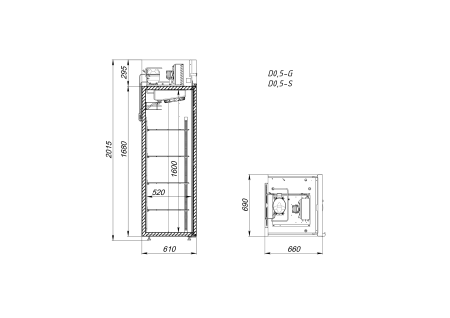 Шкаф холодильный Arkto D0,5-GL