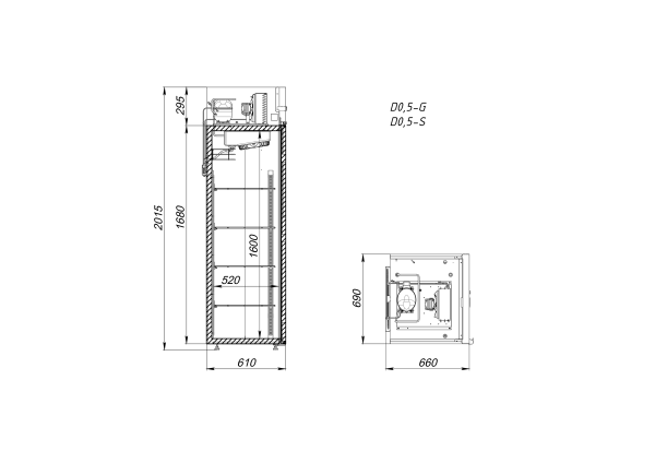 Шкаф холодильный Arkto D0,5-GL