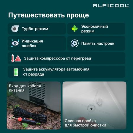 Холодильник автомобильный Alpicool ET50 (12/24)