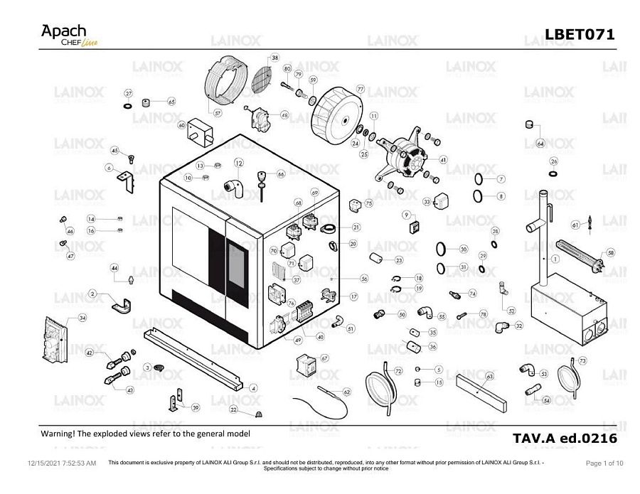 Деталировка Apach Chef Line LBET071