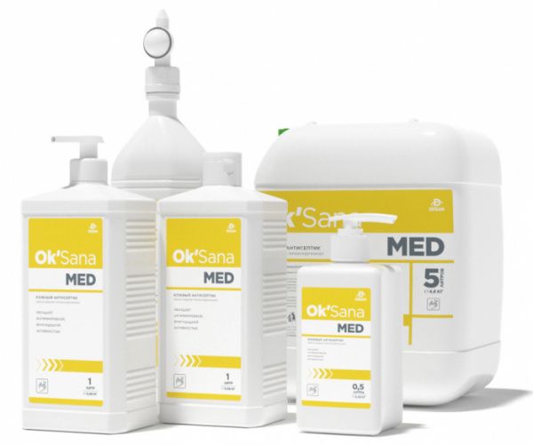 Мыло жидкое дезинфицирующее Oк'Sana MED (флакон 1л)