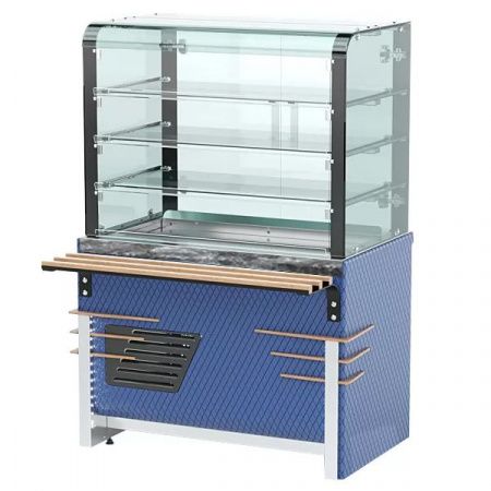 Витрина тепловая (динамика) с дверками раздачи (3 полки) RN43AS Case 1505х700х1670(830)мм