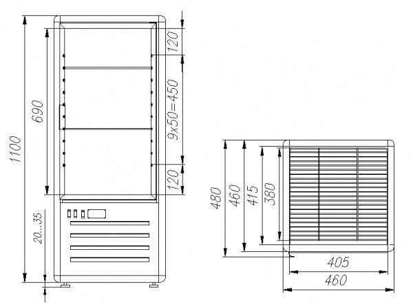 Шкаф кондитерский Полюс D4 VM 120-1 (R120C корич-золотой)