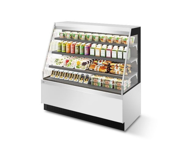 Витрина кондитерская Chilz Vete Kub Of 130 белый глянец/шлифованная нержавейка