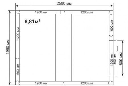 Камера холодильная POLAIR КХН-8,81 80 мм