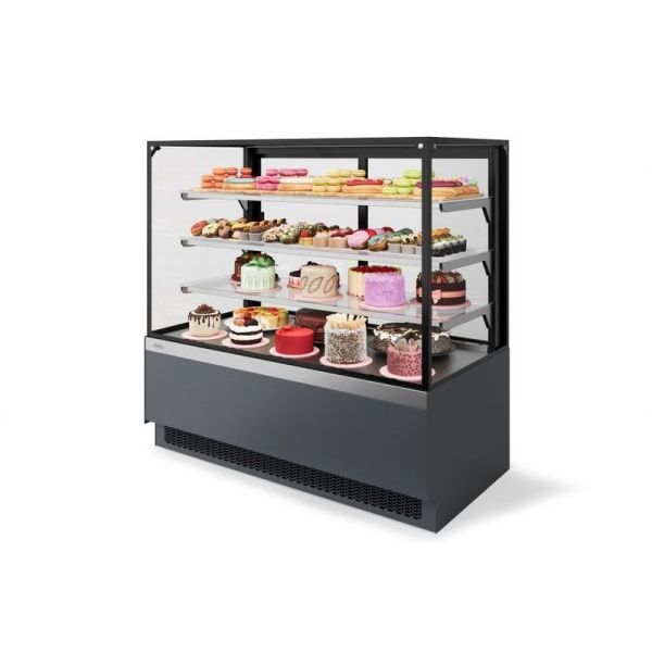 Витрина кондитерская Chilz Vete II Kub Lux 130 металлик/серый матовый/нерж. (NS-2.VG033.B7016M)
