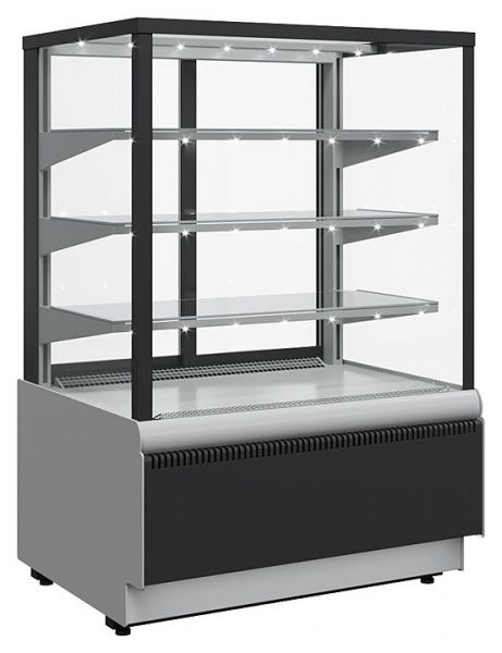 Витрина кондитерская Полюс KC70 VV 1,3-1 9006-9005 (ВХСв-1,3д Carboma Cube Люкс ТЕХНО)