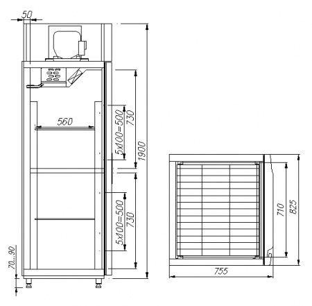 Шкаф универсальный Полюс RF700 Сarboma INOX