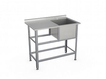Ванна моечная со столом ВСМС-Б-1П.530-1210.680-1-02 (ВМС-1/530 с бортом)