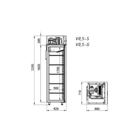 Шкаф холодильный Arkto V0.5-G