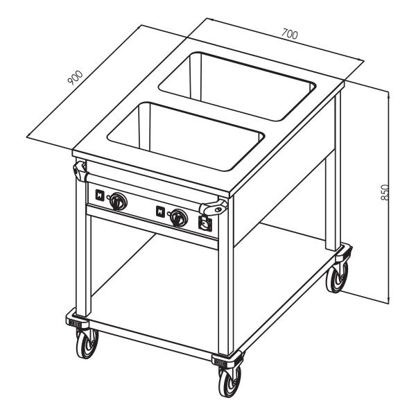 Мармит горячих блюд Ozti OHBETY 2GN передвижной