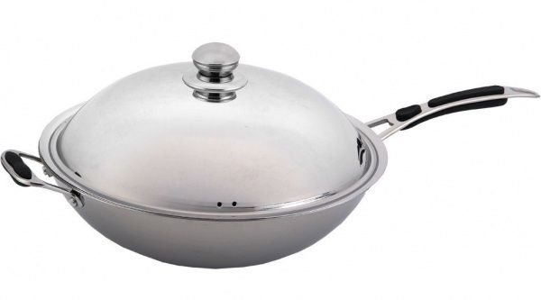 Сковорода WOK Indokor нерж сталь 36см WIND36AL с крышкой