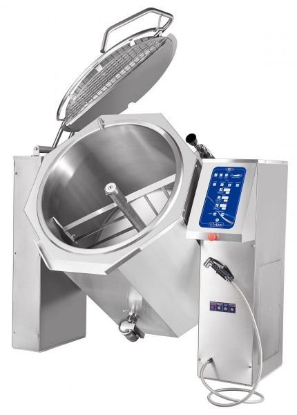 Котел пищеварочный опрокидывающийся Abat КПЭМ-160-ОМ2 с миксером и сливным краном