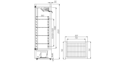 Шкаф холодильный Полюс R700С Сarboma INOX