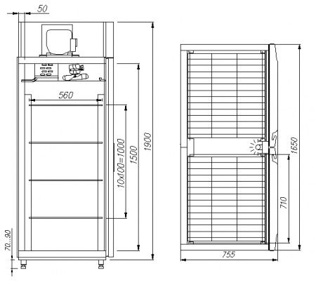 Шкаф холодильный Полюс V1400 Carboma INOX