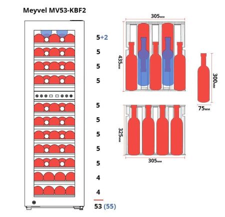 Шкаф винный Meyvel MV53-KBF2