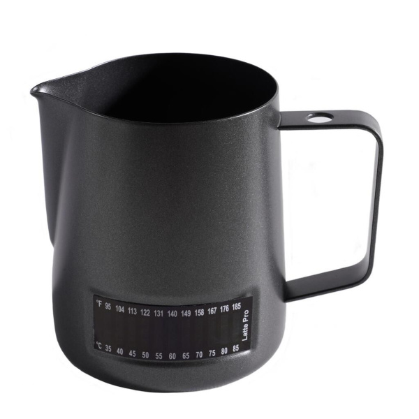 Питчер молочник Latte Pro Barbossa D002566 600мл с индик. температ. черный тефлон нерж.