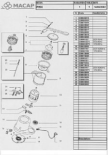 Деталировка Macap P206