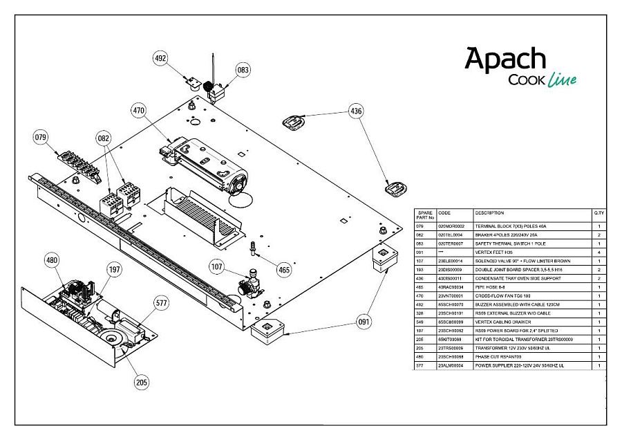 Деталировка Apach Cook Line AV04DC