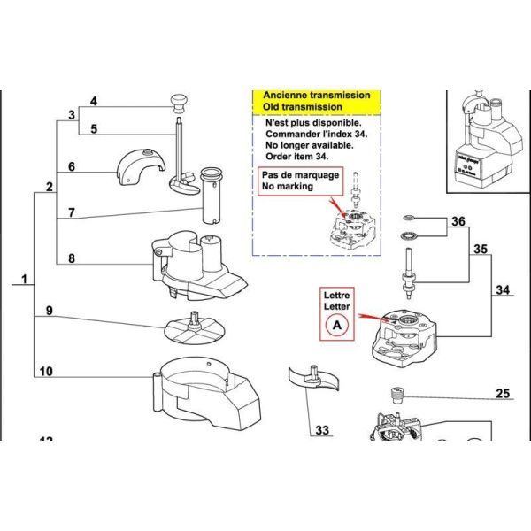 Корпус мотора овощерезки Robot Coupe 39481