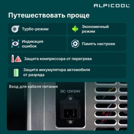 Холодильник автомобильный Alpicool BD110 (12/24)