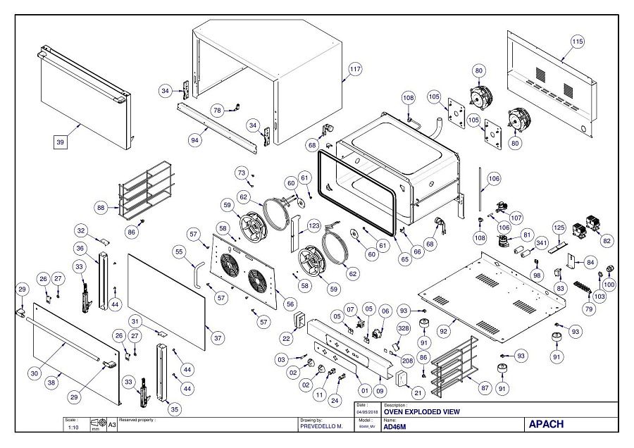 Деталировка Apach Cook Line AD46M