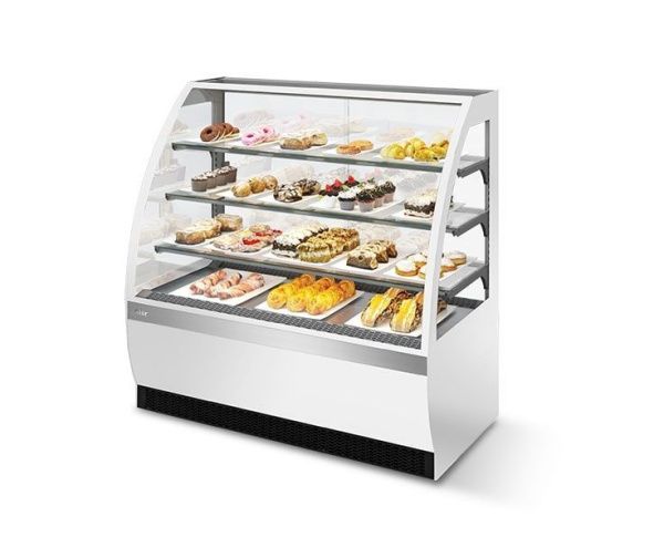 Витрина кондитерская Chilz Vete 90 белый глянец/шлифованная нержавейка