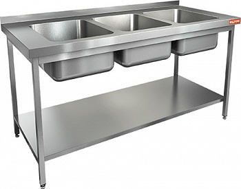 Ванна моечная Hicold НСО3М-16/7БП ЭЦ со сплошной полкой