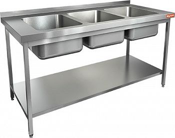 Ванна моечная Hicold НСО3М-16/7БП ЭН со сплошной полкой