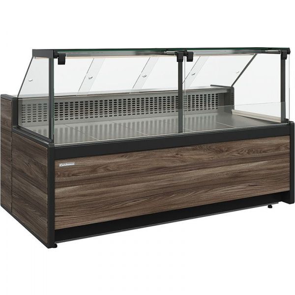 Витрина морозильная Carboma GC111 SL 2,0-1 (1008 Темный дуб) без газлифта, без боковин
