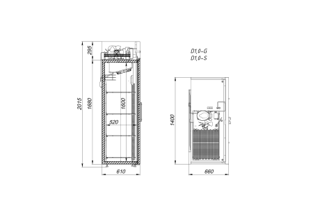 Шкаф холодильный Arkto V1,0-SD