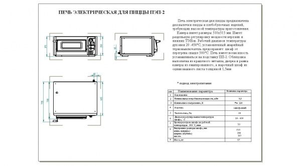 Печь для пиццы Abat ПЭП-2